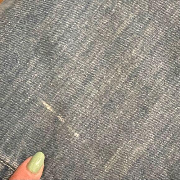 Vintage AKOO Faded Distressed Jeans Embroidered Feather Leaf Pocket Detail 38 - Picture 14 of 16